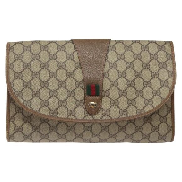 Gucci Ophidia Beige Canvas Clutch Bag (Pre-Owned) - Picture 1 of 16